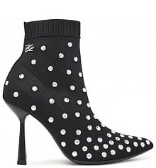 Botki na szpilce KARL LAGERFELD czarne 