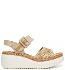 Sandały na koturnie Rieker beżowe 