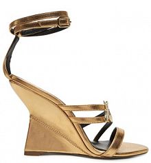 Sandały na koturnie Patrizia Pepe złote 