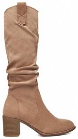 Kozaki na obcasie DeeZee beżowe 