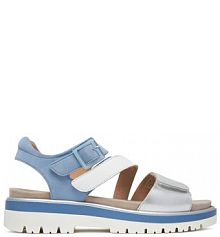 Sandały na koturnie Ara niebieskie 