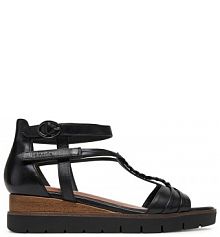 Sandały na koturnie Tamaris czarne 