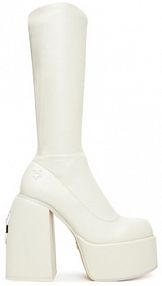 Kozaki na obcasie Naked Wolfe białe 