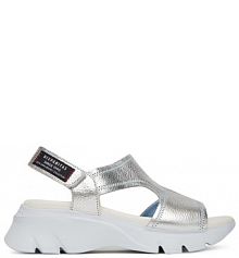 Sandały na koturnie Hispanitas srebrne 