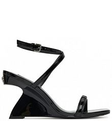 Sandały na koturnie KARL LAGERFELD czarne 