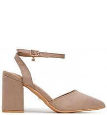 Sandały na słupku DeeZee beżowe 