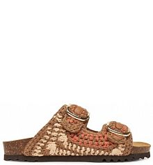 Klapki Scholl brązowe damskie 