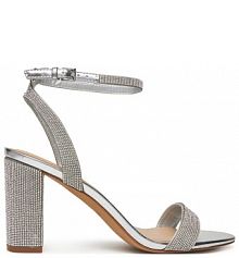 Sandały na słupku Aldo srebrne 