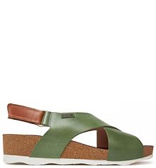 Sandały na koturnie Pikolinos zielone 