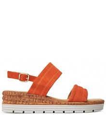 Sandały na koturnie s.Oliver pomarańczowe 