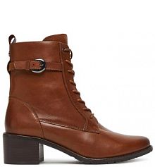 Botki na słupku Caprice brązowe 