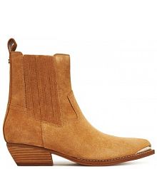 Botki na słupku Guess brązowe 