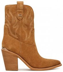 Botki na słupku Guess brązowe 