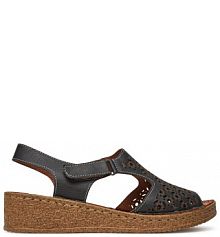 Sandały na koturnie Comfortabel czarne 