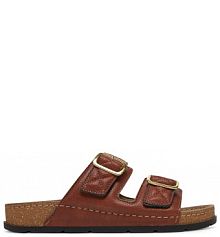 Klapki Scholl brązowe damskie 