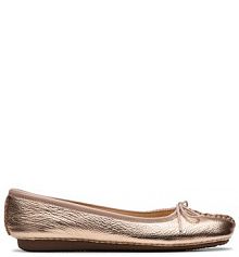 Baleriny Clarks złote damskie 