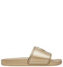 Klapki KARL LAGERFELD złote damskie 