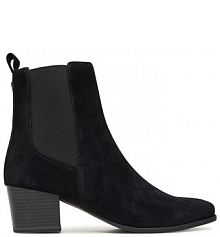 Botki na słupku Caprice czarne 