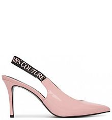 Sandały na szpilce Versace Jeans Couture różowe 