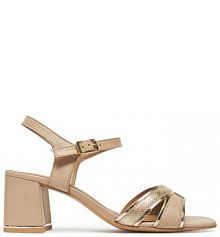 Sandały na słupku Lasocki beżowe 