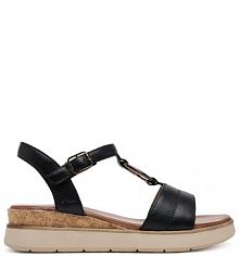 Sandały na koturnie Tamaris czarne 