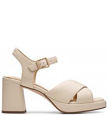 Sandały na słupku Clarks écru 