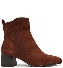 Botki na słupku Tamaris brązowe 