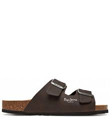 Klapki Pepe Jeans brązowe męskie 