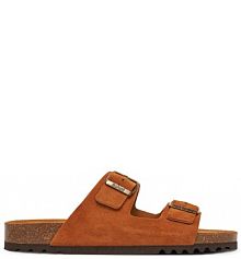 Klapki Scholl brązowe męskie 