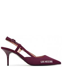 Sandały na szpilce LOVE MOSCHINO bordowy