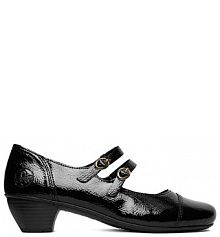 Półbuty na obcasie Rieker czarne damskie 