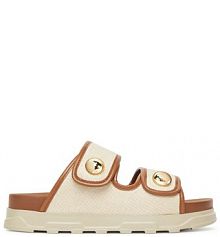 Klapki Furla écru damskie 