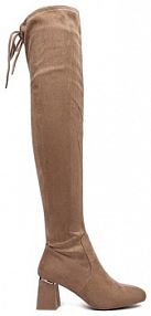 Kozaki na obcasie DeeZee beżowe 