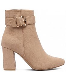 Botki na słupku DeeZee beżowe 