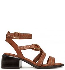 Sandały na słupku Clarks brązowe 