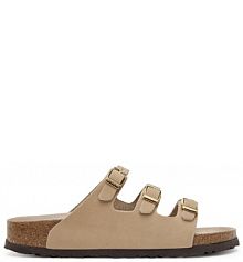 Klapki Birkenstock beżowe damskie 