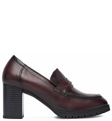 Półbuty na obcasie Lasocki bordowy damskie 