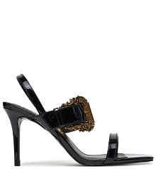 Sandały na szpilce Versace Jeans Couture czarne 