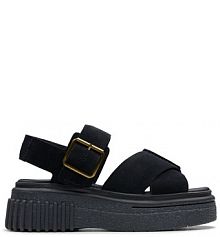 Sandały na koturnie Clarks czarne 