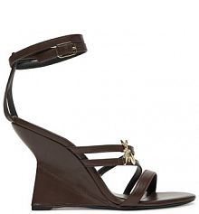 Sandały na koturnie Patrizia Pepe brązowe 