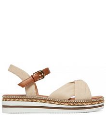 Sandały na koturnie Clara Barson beżowe 