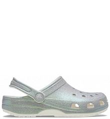Klapki Crocs srebrne damskie 