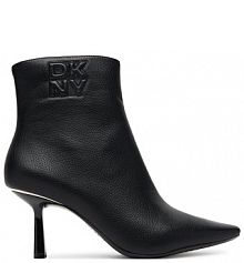 Botki na szpilce DKNY czarne 