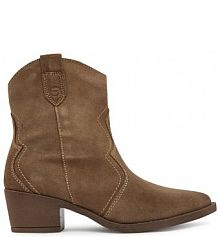 Botki na słupku Tamaris brązowe 