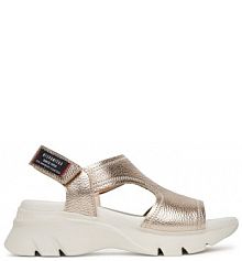 Sandały na koturnie Hispanitas złote 