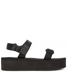 Sandały na koturnie HUGO czarne 