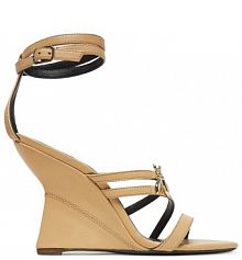 Sandały na koturnie Patrizia Pepe beżowe 