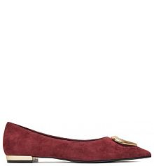 Baleriny Eva Minge bordowy damskie 