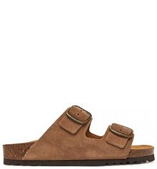 Klapki Scholl brązowe damskie 