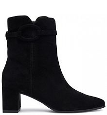 Botki na słupku Caprice czarne 